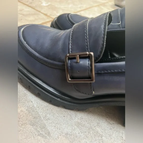 Brand New Navy Blue Penny Loafer Style Shoes - Sz 9 - Picture 2 of 7